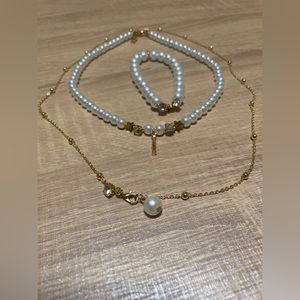 Handmade 3 pieces set: bracelet & 2 necklace